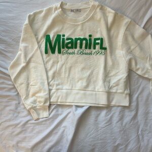 Zara Cream Terrycloth Sweatshirt